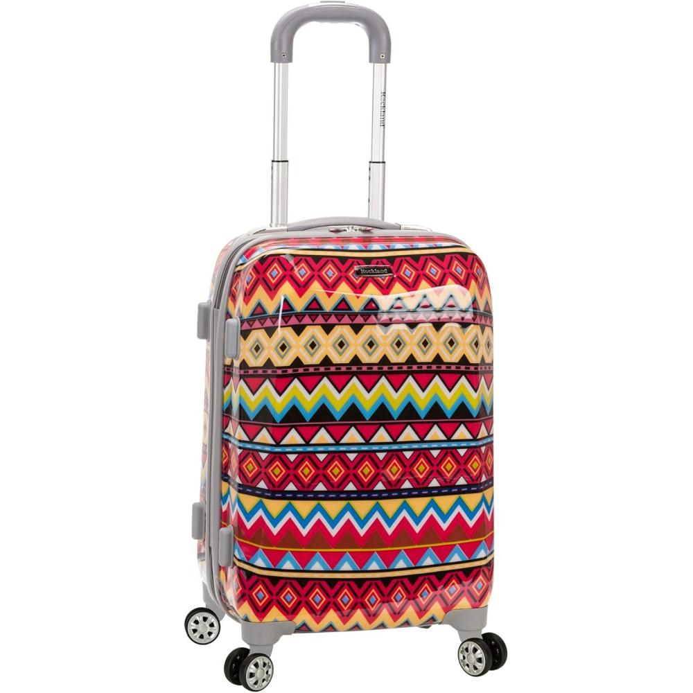 imageRockland Vision Hardside Spinner Wheel Luggage Tribal CarryOn 20Inch