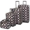 Rockland Fashion Softside Upright Luggage Set,Expandable, Orange, 2-Piece (14/19)(Black Dot)