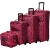 Rockland Fashion Softside Upright Luggage Set,Expandable, Orange, 2-Piece (14/19)(Magenta Leopard)