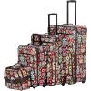 Rockland Fashion Softside Upright Luggage Set,Expandable, Orange, 2-Piece (14/19)(Owl)