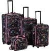 Rockland Fashion Softside Upright Luggage Set,Expandable, Orange, 2-Piece (14/19)(Peace)