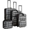 Rockland Fashion Softside Upright Luggage Set,Expandable, Orange, 2-Piece (14/19)(Zebra)