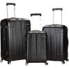 Rockland London Hardside Spinner Wheel Luggage, Orange, Carry-On 20-Inch(Black)