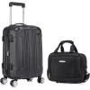 Rockland London Hardside Spinner Wheel Luggage, Orange, Carry-On 20-Inch(Black)