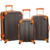Rockland London Hardside Spinner Wheel Luggage, Orange, Carry-On 20-Inch(Grey)