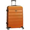 Rockland Melbourne Hardside Expandable Spinner Wheel Luggage, White, Checked-Large 28-Inch(ORANGE)