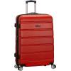 Rockland Melbourne Hardside Expandable Spinner Wheel Luggage, White, Checked-Large 28-Inch(RED)