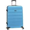 Rockland Melbourne Hardside Expandable Spinner Wheel Luggage, White, Checked-Large 28-Inch(TURQUOISE)