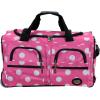Rockland Rolling Duffel Bag, Pink Dot, 22″