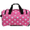 Rockland Rolling Duffel Bag, Pink Dot, 22″