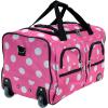 Rockland Rolling Duffel Bag, Pink Dot, 22″