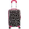 Rockland Safari Hardside Spinner Wheel Luggage, CAMO, 3 Piece (20″/24″/28″)(Pink Giraffe)