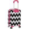 Rockland Safari Hardside Spinner Wheel Luggage, Pink Chevron, Carry-On 20-Inch(PINKCHEVRON)