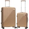 Rockland Star Trail Hardside Spinner Wheel Luggage, Purple, 2-Piece Set (20/28)(Champagne)