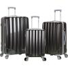 Rockland Barcelona Hardside 9-Piece Travel Gear Luggage Set, Silver, 3-Piece Set (22/24/28) (CF186-SILVER)(Black)