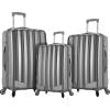 Rockland Barcelona Hardside 9-Piece Travel Gear Luggage Set, Silver, 3-Piece Set (22/24/28) (CF186-SILVER)(Silver)