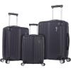 Rockland Berlin Hardside Expandable Spinner Wheel Luggage Set, Charcoal, 3-Piece (20/24/28)(Black)