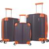 Rockland Berlin Hardside Expandable Spinner Wheel Luggage Set, Charcoal, 3-Piece (20/24/28)(Charcoal)