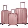 Rockland Berlin Hardside Expandable Spinner Wheel Luggage Set, Charcoal, 3-Piece (20/24/28)(Rose Gold)
