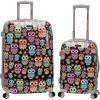 Rockland Departure Hardside Spinner Wheel Luggage, Owl, 2-Piece Set (20/28)