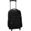 Rockland Double Handle Rolling Backpack, New Heart, 17-Inch(BLACK)