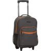 Rockland Double Handle Rolling Backpack, New Heart, 17-Inch(CHARCOAL)