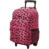 Rockland Double Handle Rolling Backpack, New Heart, 17-Inch(MAGENTALEOPARD)