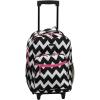Rockland Double Handle Rolling Backpack, New Heart, 17-Inch(PINKCHEVRON)