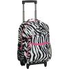 Rockland Double Handle Rolling Backpack, New Heart, 17-Inch(PINKZEBRA)