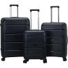 Rockland Hardside Spinner Wheel Luggage, Black, 3-Piece Set (19/23/27)