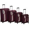 Rockland Impact Softside Spinner Wheel Luggage Set, Navy, 4-Piece Set (18/22/26/30)(Burgundy)