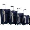 Rockland Impact Softside Spinner Wheel Luggage Set, Navy, 4-Piece Set (18/22/26/30)(Navy)