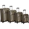Rockland Impact Softside Spinner Wheel Luggage Set, Navy, 4-Piece Set (18/22/26/30)(Olive)