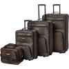 Rockland Jungle Softside Upright Luggage Set, Leopard, 4-Piece Set (14/19/24/28)(Leopard)