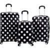 Rockland Laguna Beach Hardside Spinner Wheel Luggage, Black Dot, Carry-On 20-Inch(Black Dot)