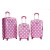 Rockland Laguna Beach Hardside Spinner Wheel Luggage, Black Dot, Carry-On 20-Inch(Pink Dots)