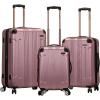 Rockland London Hardside Spinner Wheel Luggage, Navy, 3-Piece Set (20/24/28)(Pink)