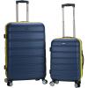 Rockland Melbourne Hardside Expandable Spinner Wheel Luggage, Champagne, 2 Piece (20″/28″)(NAVY)