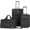Rockland Melbourne Hardside Expandable Spinner Wheel Luggage, Mint, 3-Piece Set (20/24/28)(BLACK)