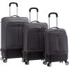 Rockland Milan Hybrid Spinner Wheel Luggage set, Grey, 3-Piece Set (20/24/28), Brown (F136-BROWN)