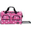 Rockland Rolling Duffel Bag, Pink Dot, 22″