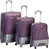 Rockland Rome Hybrid Spinner Wheel Luggage Set, Black, 3-Piece Set (20/24/28)(Lavender)