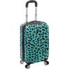 Rockland Safari Hardside Spinner Wheel Luggage, CAMO, 3 Piece (20″/24″/28″)(Blue Leopard)