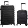 Rockland Speciale Hardside 2-Piece Expandable Spinner Luggage Set, Orange, 2-Piece Set (20/28)(Black)