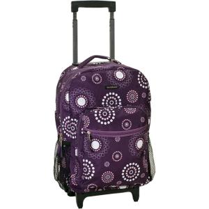 Rockland Double Handle Rolling Backpack, ACU CAMO, One Size(PURPLEPEARL)