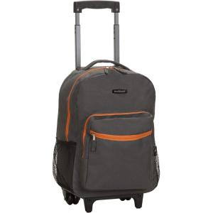 Rockland Double Handle Rolling Backpack, New Heart, 17-Inch(CHARCOAL)