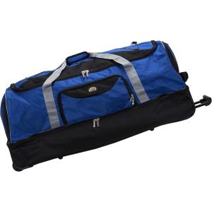 Rockland Drop Bottom Rolling Duffel Bag, Navy, 40-Inch(Navy)