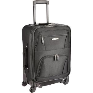 Rockland Expandable Spinner Carry On, Black, 19-Inch(Black)