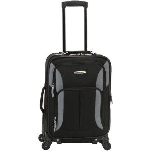 Rockland Expandable Spinner Carry On, Black, 19-Inch(Black/Gray)