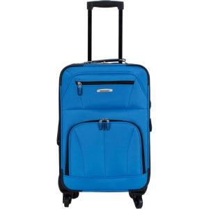 Rockland Expandable Spinner Carry On, Black, 19-Inch(Blue)